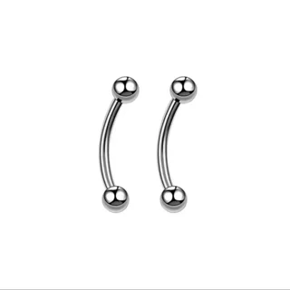 پیرسینگ موزی مناسب ابرو و روک گوش بیسیک استیل ضد حساسیت رنگ ثابت نقره ای